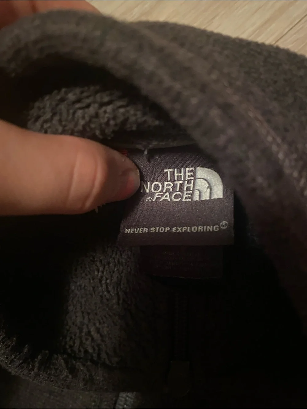 The North Face Men's Dark Gray Full Zip Fleece Jacket M Logo Zipper Casual